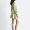 Leinen-Wickel-Minikleid