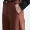 Lässige Baumwollhose mit weitem Bein
