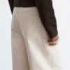 Lässige Baumwollhose mit weitem Bein