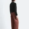 Lässige Baumwollhose mit weitem Bein