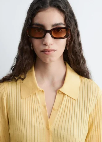 Markante rechteckige Sonnenbrille