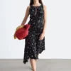 Maxikleid aus Seide mit Blumenmuster