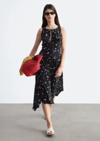 Maxikleid aus Seide mit Blumenmuster