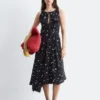 Maxikleid aus Seide mit Blumenmuster