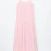 Maxikleid mit plissiertem Oberteil