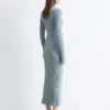 Maxikleid mit Rippenmuster und Reißverschluss