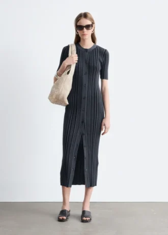 Midikleid aus Rippstrick