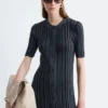 Midikleid aus Rippstrick