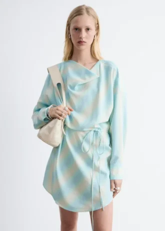 Midikleid mit bedrucktem Wasserfallausschnitt