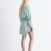 Midikleid mit bedrucktem Wasserfallausschnitt