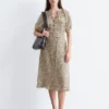 Midikleid mit Bindegürtel