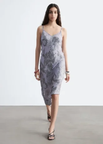 Midikleid mit Blumenmuster und Trägern