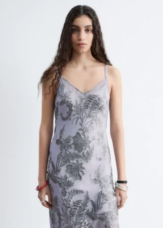 Midikleid mit Blumenmuster und Trägern