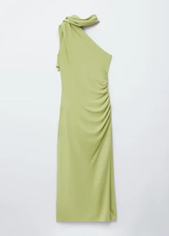 Midikleid mit einem Schulter- und Schal-Detail
