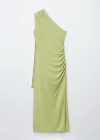 Midikleid mit einem Schulter- und Schal-Detail