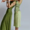 Midikleid mit gerafftem Schlüssellochausschnitt