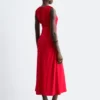 Midikleid mit gerafftem Schlüssellochausschnitt