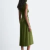 Midikleid mit gerafftem Schlüssellochausschnitt