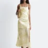 Midikleid mit Jacquard-Cowl-Ausschnitt