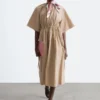 Midikleid mit Kordelzug