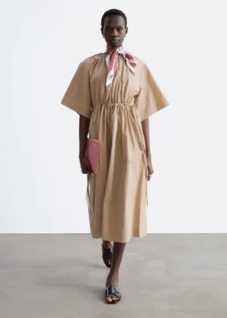 Midikleid mit Kordelzug