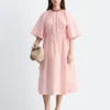 Midikleid mit Kordelzug