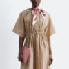 Midikleid mit Kordelzug