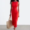 Midikleid mit Rippmuster