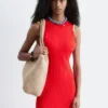 Midikleid mit Rippmuster