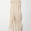 Midikleid mit Rüschen und Spitze
