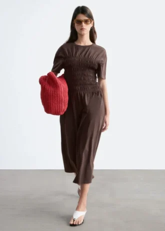 Midikleid mit Smokarbeit