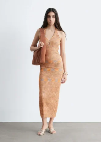 Midikleid mit Spacedye-Effekt und Neckholder