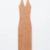 Midikleid mit Spacedye-Effekt und Neckholder