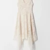 Midikleid mit V-Ausschnitt und Spitze