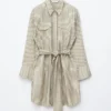 Mini-Hemdkleid mit Bindegürtel