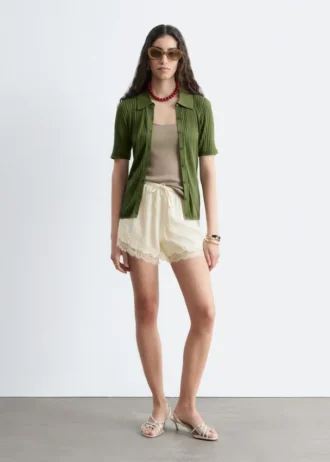 Mini-Shorts mit Jacquard-Spitze