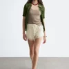 Mini-Shorts mit Jacquard-Spitze