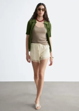 Mini-Shorts mit Jacquard-Spitze