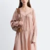 Minikleid mit V-Ausschnitt und Kordelzug