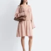 Minikleid mit V-Ausschnitt und Kordelzug