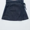Minirock aus Denim mit Bindeband