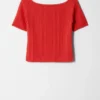 Off-Shoulder-Top aus Rippstrick