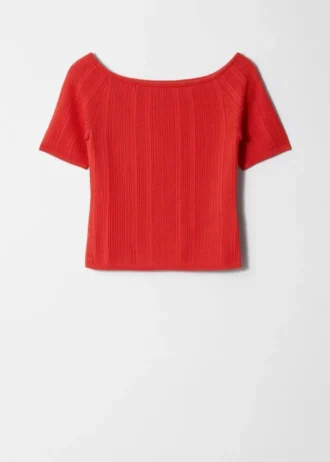 Off-Shoulder-Top aus Rippstrick