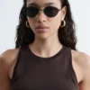 Asymmetrisches Midikleid mit Rüschen