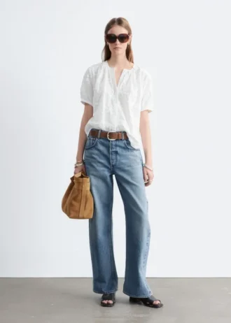 Oversized-Bluse mit Puffärmeln