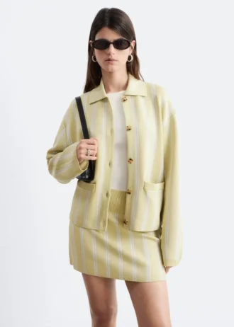 Oversized-Cardigan im Polo-Stil