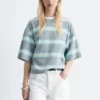 Oversized-T-Shirt aus Baumwolle mit Streifenmuster