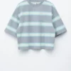 Oversized-T-Shirt aus Baumwolle mit Streifenmuster