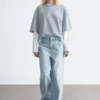 Oversized-T-Shirt aus Baumwolle mit Streifenmuster