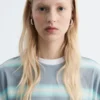 Oversized-T-Shirt aus Baumwolle mit Streifenmuster